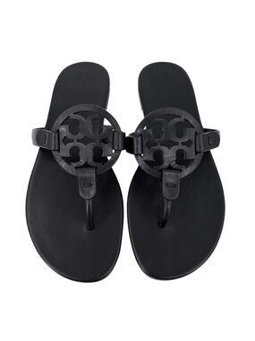TORY BURCH Miller Soft Sandal in Matte Black Leather 6.5